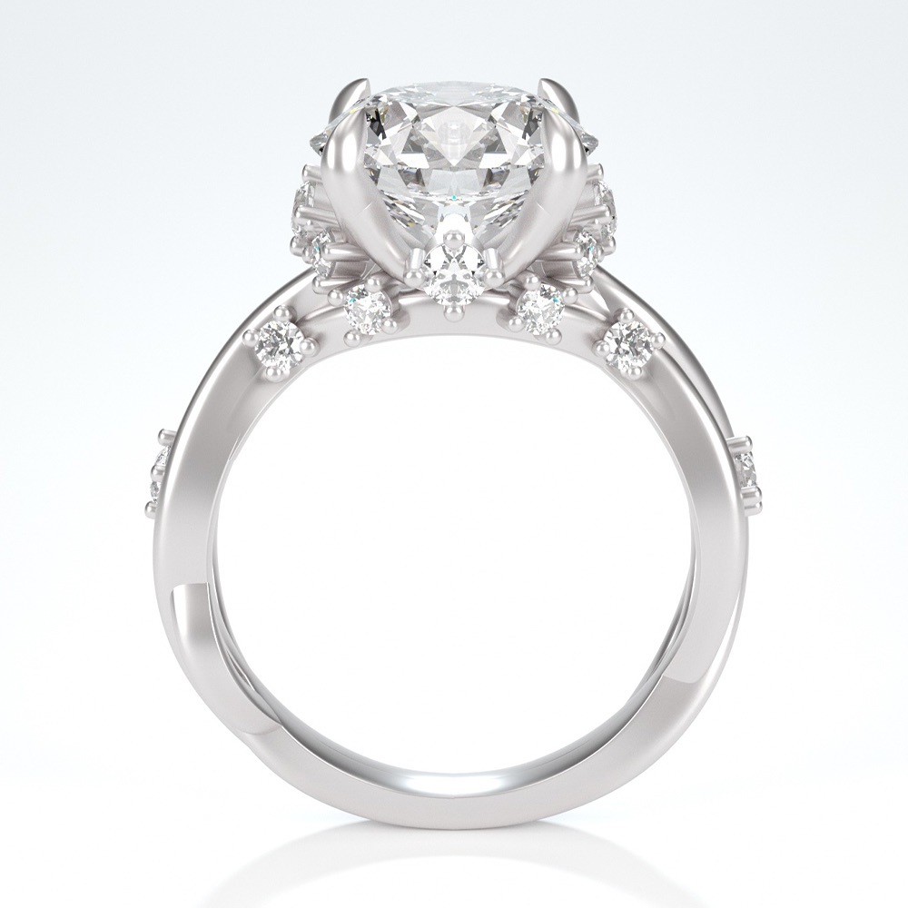 3ct D, VVS1 Moissanite Vine Ring - Picture 8 of 15